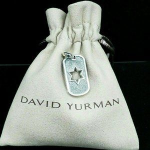 David Yurman Star of David Tag Pendant Silver